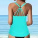 thumbnail image 3 of Traje de baño de moda para mujer, sin mangas, sólido, con push-up, acolchado, conjunto de blusa, traje de baño de poliéster para mujer, 3 of 7