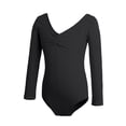 thumbnail image 4 of Girls' Solid Color Long Sleeved Round Neck Dance Practice Uniform Medium And Large Children's Jumpsuit, 4 of 7
