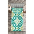 thumbnail image 3 of Ambesonne Green Quilted Bedspread Set 2 Pcs, Geometric Colored Tiles, Twin Size, Green Teal White, 3 of 3
