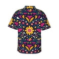 thumbnail image 4 of Xecao Cinco De Mayo Floral print Hawaiian shirt - a stylish short-sleeve button-down for men, perfect for casual beach and tropical outings., 4 of 9