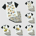thumbnail image 4 of Caqnni Toddler Baby Boy Girls Outfit Set Short Sleeve T Shirt Top Elastic Shorts Summer 2Pcs Cartoon 2PCS Set 3 6 12 18 Months 2T Summer Pjs Kids Gift 2PCS Pajamas Outfits (6-7 Years), 4 of 4