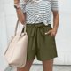 thumbnail image 5 of Pantalones de Cintura Elástica de Pierna Ancha para las Mujeres Cordón de Lino Largo, Pantalones de Cintura Media Sólidos Casuales, 5 of 9