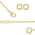 thumbnail image 2 of Mercie Sterling Silver Gold Vermeil Gold Clover Necklace and Stud Earrings Set, Designer-Inspired Jewellery for Women, 2 of 10