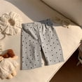 thumbnail image 4 of Landzoo Kids Girls Shorts Polka Dot Elastic Waist Cute Summer Comfortable Girls Active Shorts Size 3-4 Years Grey, 4 of 4