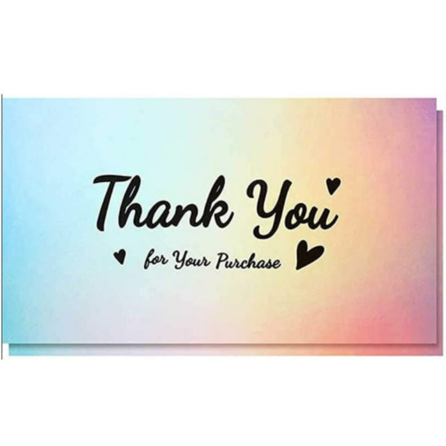 50Pcs Thank You Cards Small Business, Mini A variety of styles Thank You for Supporting Cards Notes Shopping Holographic Thanks Greeting Cards for Retail Store Owner Goods Customer 2x3.5 Inch