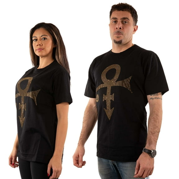 Prince Unisex T-Shirt Gold Symbol (Diamante) (Small)