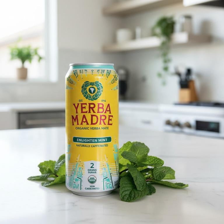 Guayaki Yerba Mate Enlightened Mint Low Sugar Energy Drink – 6 Pack