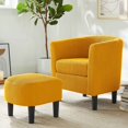 thumbnail image 4 of Aukfa Accent Chair with Ottoman for Living Room Bedroom, Modern Club Chair Armchair,Corduroy,Yellow, 4 of 9