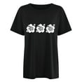 thumbnail image 5 of Summer Tops for Women 2025 Trendy Plus Size Womens Shirts Short Sleeve Letter Print Tee, 5 of 5