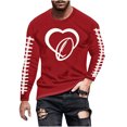 thumbnail image 4 of Tawop Men's T-Shirts Crew Neck Long Sleeve Graphic Casual Red M, 4 of 5