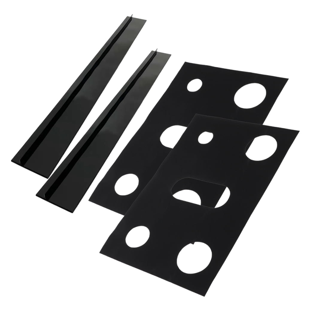 AURARMLET 1Set Reusable Black Gas Range Covers Stove Burner Protective Oil Proof Mats