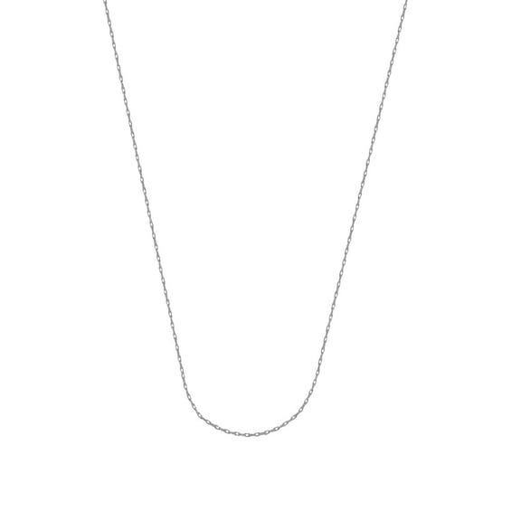 14k White Gold 0.75mm Rope Chain Necklace 5mm Spring Ring Closure - .6 Grams - 16 Inch