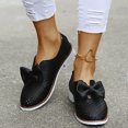 thumbnail image 2 of asdoklhq Womens Slip On Shoes Under $15,Women's Bowknot Hollow Out Middle Heel Platform Comfy Casual Comfortable Single Shoes, 2 of 7
