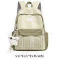 thumbnail image 2 of Cute Aesthetic School Backpack, Spacious Backpack with Pendant, Lightweight Breathable Bookbag for Middle School College (Green), 2 of 5