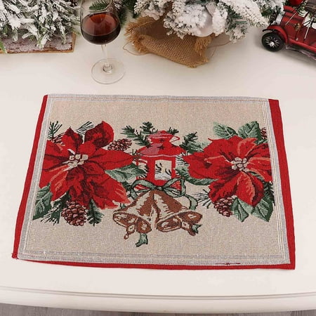 

Kitchen gadgets Christmas Pattern Placemat Cotton Insulation Placemats Place Pad Dining Table Mats Home Kitchen Decoration Fragarn