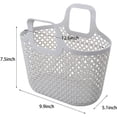 thumbnail image 2 of suministros de baño Cesta de almacenamiento portátil para ducha, cesta de plástico flexible con asa organizadora para baño, despensa, cocina, dormitorio universitario, camping, color gris Ormromra DLM402-2, 2 of 3
