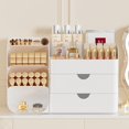 thumbnail image 2 of Organizador de maquillaje KQJS con cajones de gran capacidad blanco, 2 of 7