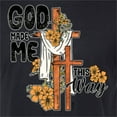thumbnail image 6 of Wild Bobby God Made Me This Way Cross with Sunflowers Inspirational/Christian Men Premium Tri Blend Tee, True Black, Medium, 6 of 6