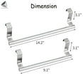 thumbnail image 2 of PULLIMORE Over Door Stainless Steel Kitchen Towel Rack Hanger for Bathroom Cabinet Toilet Cupboard (Long), 2 of 9