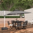 thumbnail image 3 of CASAINC 11FT Patio Umbrella Outdoor Square Double Top Umbrella in Gray with LED Light (without Umbrella Base), 3 of 9