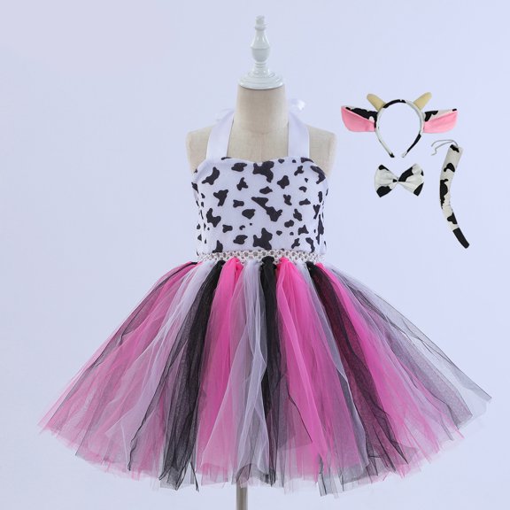 NinXxx Cartoon Dogs Cosplay Dress with Accessory Halloween Party Set Hot Pink 6-12 Months