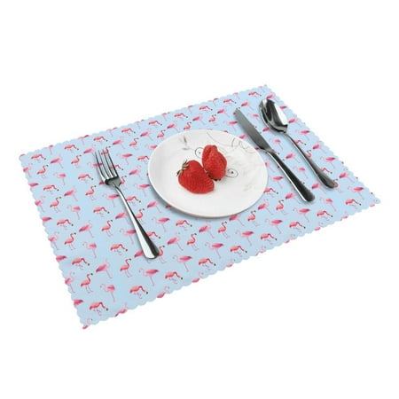 

Home Flamingo Placemats Set Of 4 Washable Wipeable Place Mats Place Mats For Festival Parties Family Dinner (12 X 18inch)