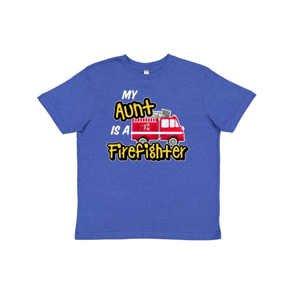 Inktastic My Aunt is a Firefighter with Fire Truck Youth T-Shirt
