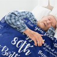thumbnail image 6 of Kainsy 80th Birthday Gifts for Men Blankets, Happy 80th Birthday Blanket Throw, Best Gifts for 80th Birthday Decorations, 80 Years Birthday Gift for Husband Grandfather Friends, Navy Blue(60"x80"), 6 of 7