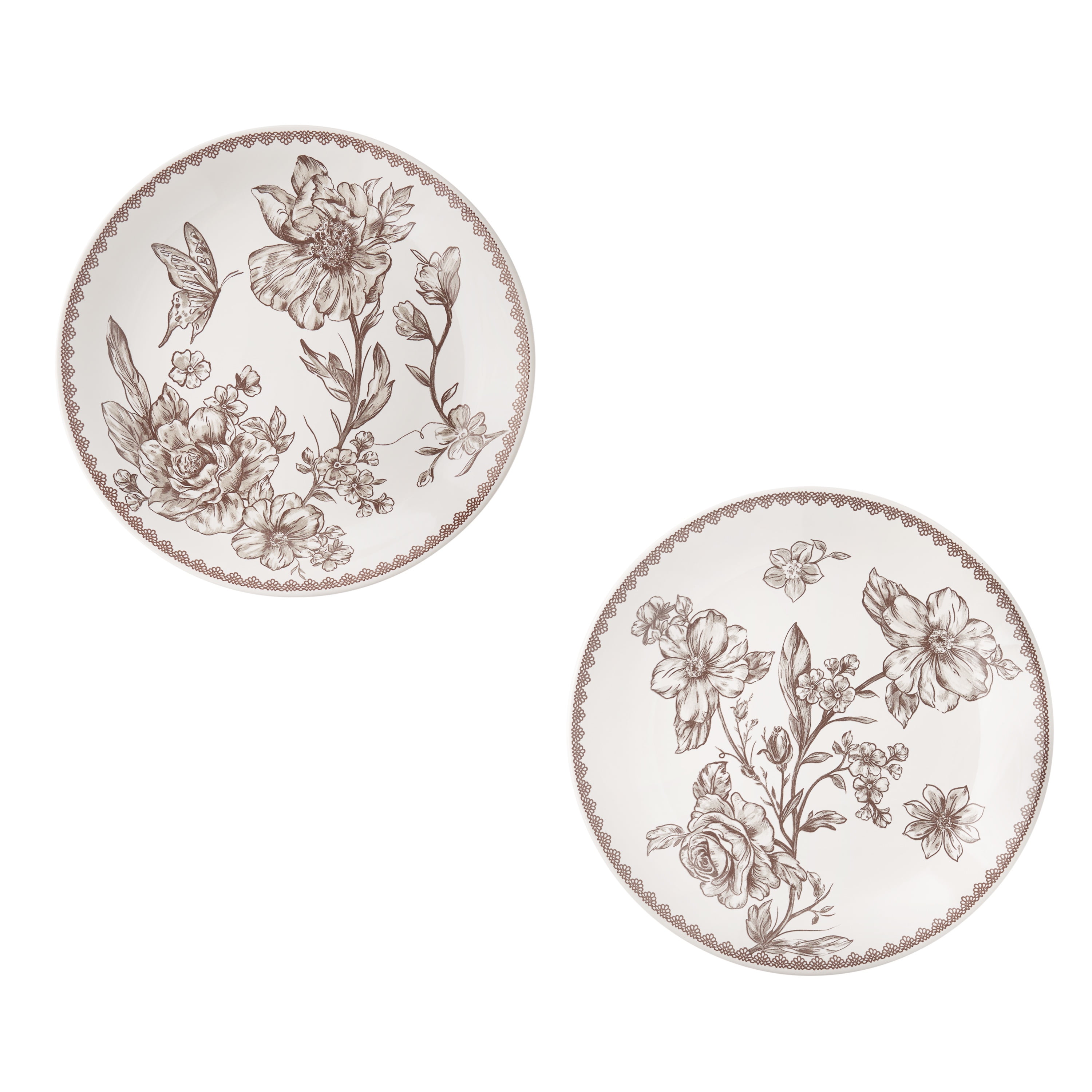 The Pioneer Woman Agatha Stoneware Appetizer Plate, Brown, Set of 6