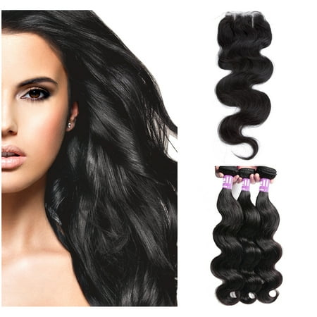 Human Hair 20 20 20 3 Bundles 16 4x4 Three Part Closure Body