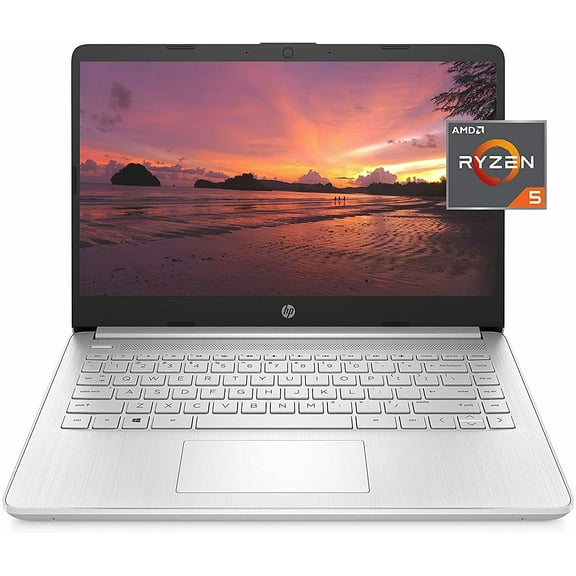 HP 14 Laptop, AMD Ryzen 5 5500U, 8 GB RAM, 256 GB SSD Storage, 14-inch Full HD Display, Windows 10 Home, Thin & Portable, Micro-Edge & Anti-Glare Screen, Long Battery Life (14-fq1021nr, 2021)