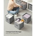 thumbnail image 6 of 8 Storage Cubes, 11" Non-Woven Fabric Bins with Double Handles Closet Organizers for Bedroom Living Room Cattail Gray, 6 of 7
