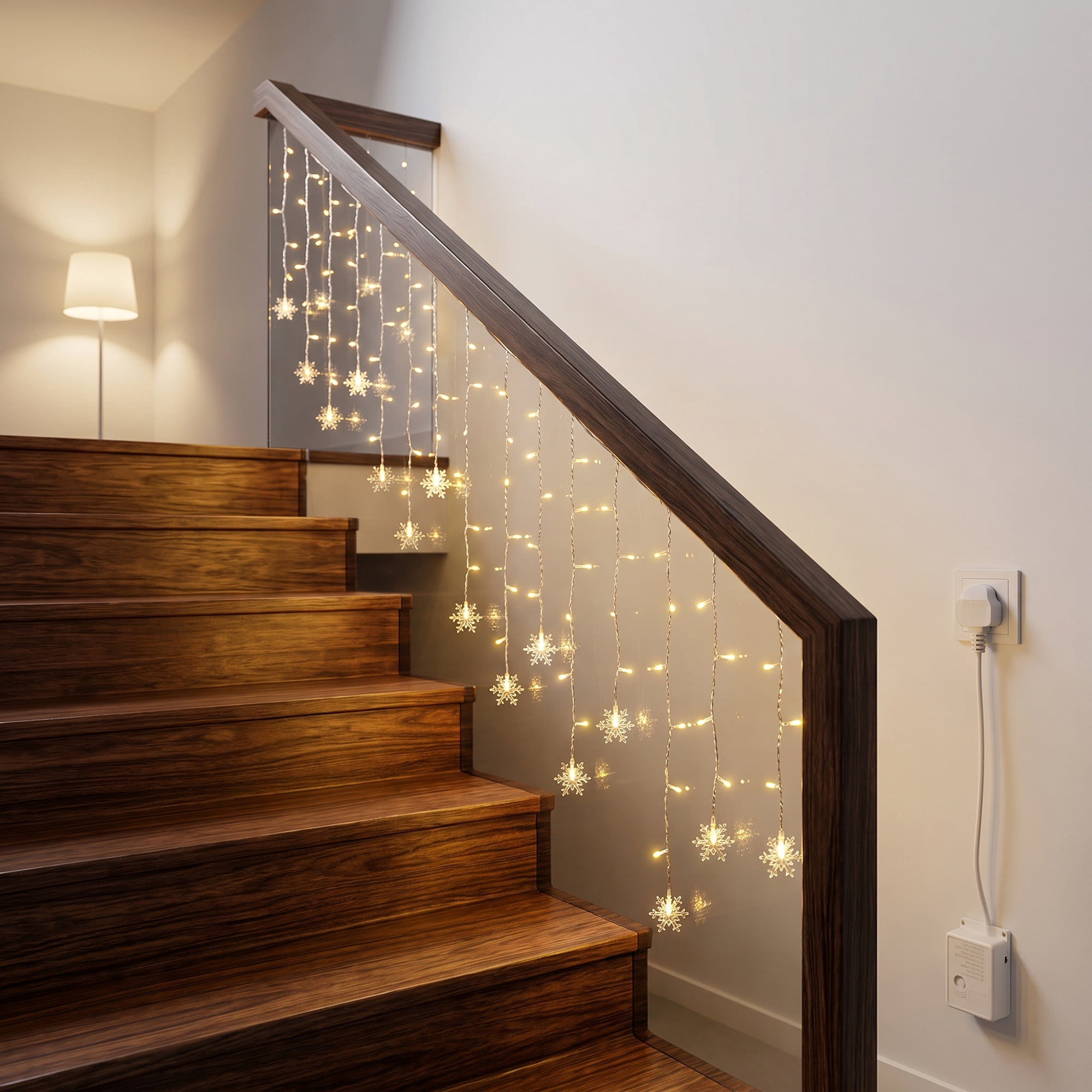 Unique Bargains Snowflake Decor Lights for Indoor 3.5 ft Warm White US Plug In Powers