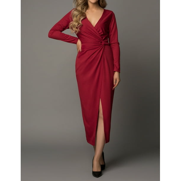 Front slit long dress sales