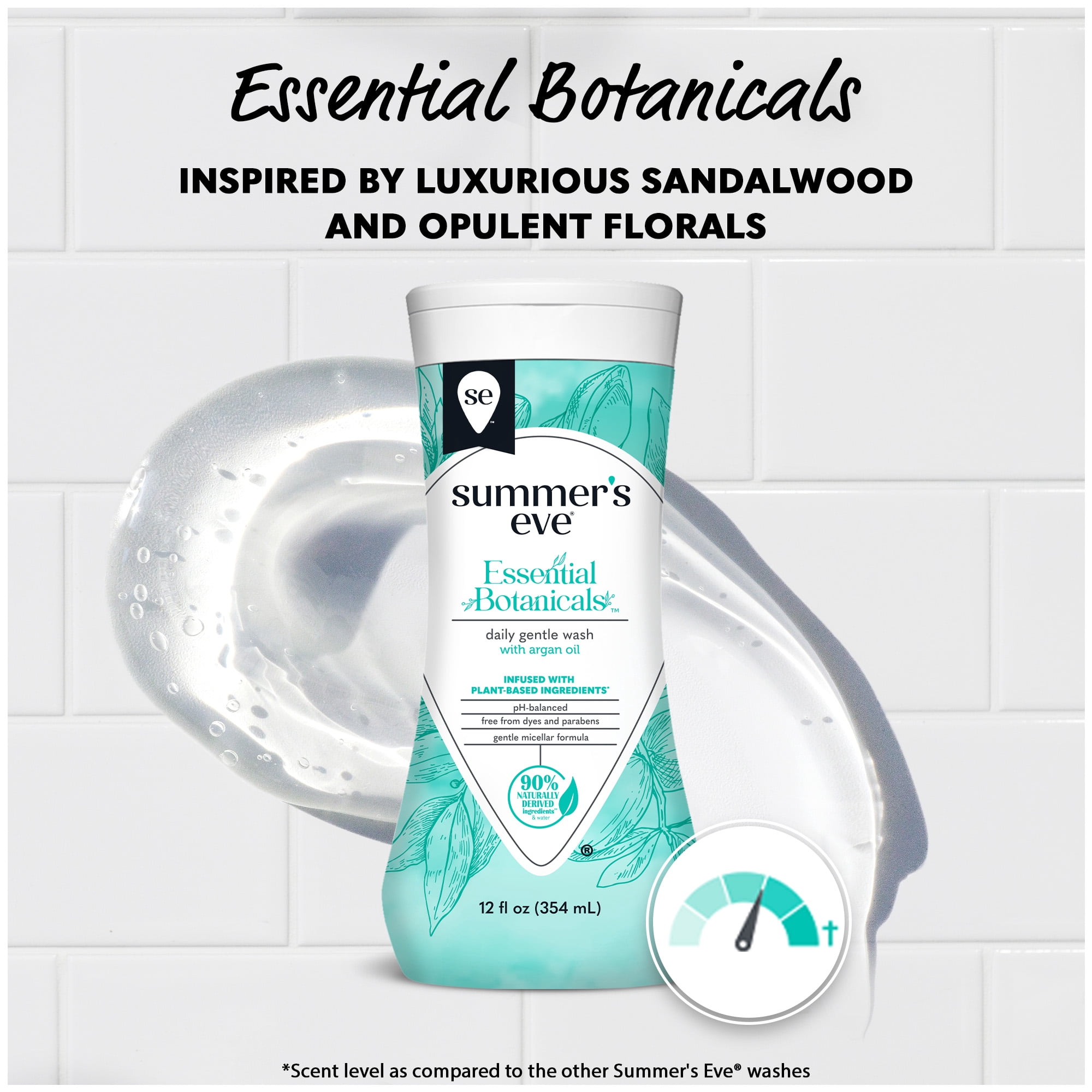 (2 pack) Summer’s Eve Essential Botanicals with Argan Oil Feminine Wash, 12 fl oz