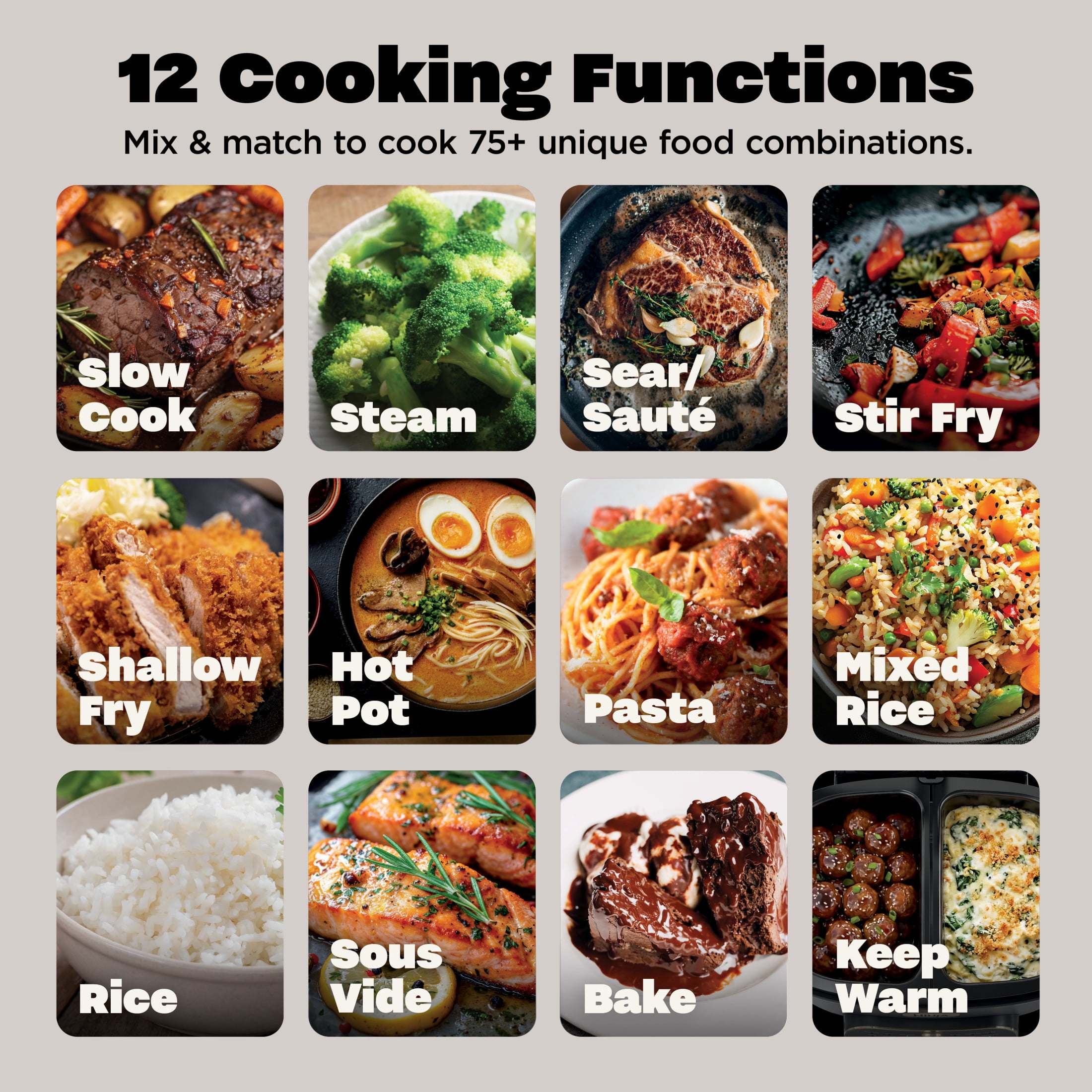 Ninja MultiPot 12-in-1 Multicooker with DualZone Technology, Cook 2 Meals At Once, Feeds 8, Slow Cook, Sear, Bake, Rice, Pasta, Hot Pot, 1500W, MZ1001BL1 Cyberspace