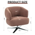 thumbnail image 3 of 360° Swivel Accent Chair, Linen Barrel Club Chair with Metal Legs, Upholstered Round Armchair Single Sofa for Living Room, Red, 3 of 8