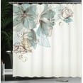 thumbnail image 4 of Ambesonne Flowers Shower Curtain, Leafy Buds Celebration Art, 69"Wx70"L, Blue Grey White, 4 of 5