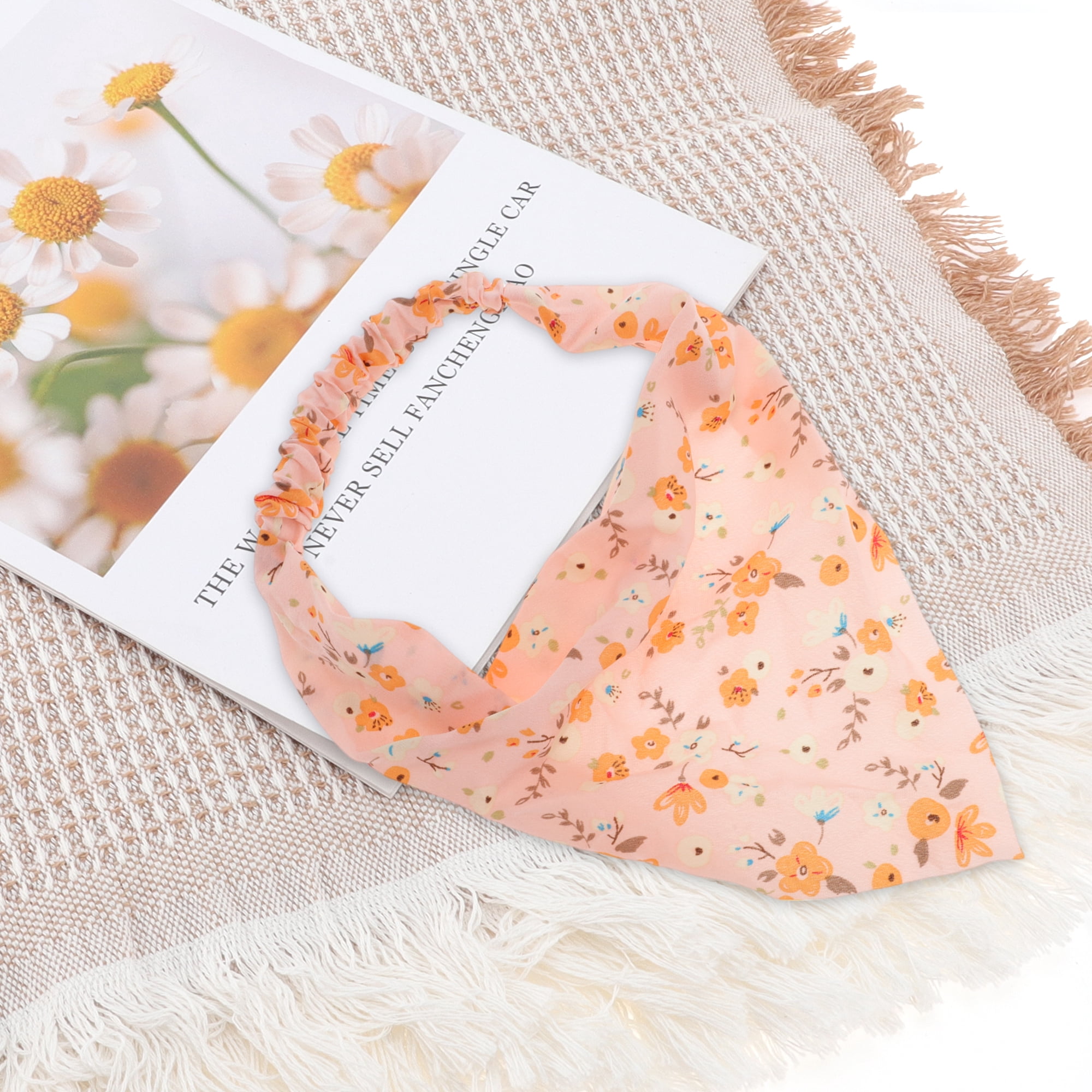 Unique Bargains 1pc Stylish Fashion Floral Headwrap for Any Occasion Pink