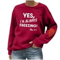 thumbnail image 2 of Sakmal No Hoodie Womens Sweatshirts Red Cute Sweatshirts Soft Letter Print Fall Fashion Tops, 2 of 5