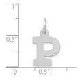 thumbnail image 2 of 14k White Gold Small Block Initial P Charm, 2 of 2