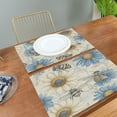 thumbnail image 5 of Qxltty Blue White Flower Bee Pattern Placemats Set of 4 Heat Resistant Non-Slip Place mat for Dining Table Washable Durable Polyester Woven Table Decorations, 5 of 10