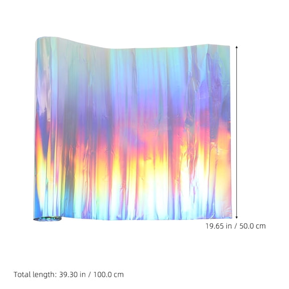LOLIPPYY Iridescent Holographic Cellophane Window Film 50x100CM Colorful Reflective Privacy Glass Sticker for Home Decor & Crafts