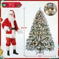 thumbnail image 6 of Yaheetech 6Ft Pre-lit Flocked Artificial Christmas Tree with Foldable Stand and Warm Lights, Green, 6 of 8