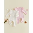 thumbnail image 3 of PynkiFlick Newborn  Infant Girl Fall Romper 3 6 Months Long Sleeve Round Neck Knit Ruffle Jumpsuit, 3 of 9