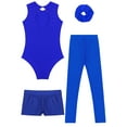 thumbnail image 4 of TTAO Gymnastics Athletic Leotard For Kids Girls With Shorts Leggings And Headband Set Sparkling Ballet Dance Unitard Blue 8, 4 of 5