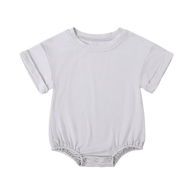 Timegard Newborn Onesie Toddler Boys Girls Short Sleeve Comfy Rompers Unisex Infant Outfits Solid Color
