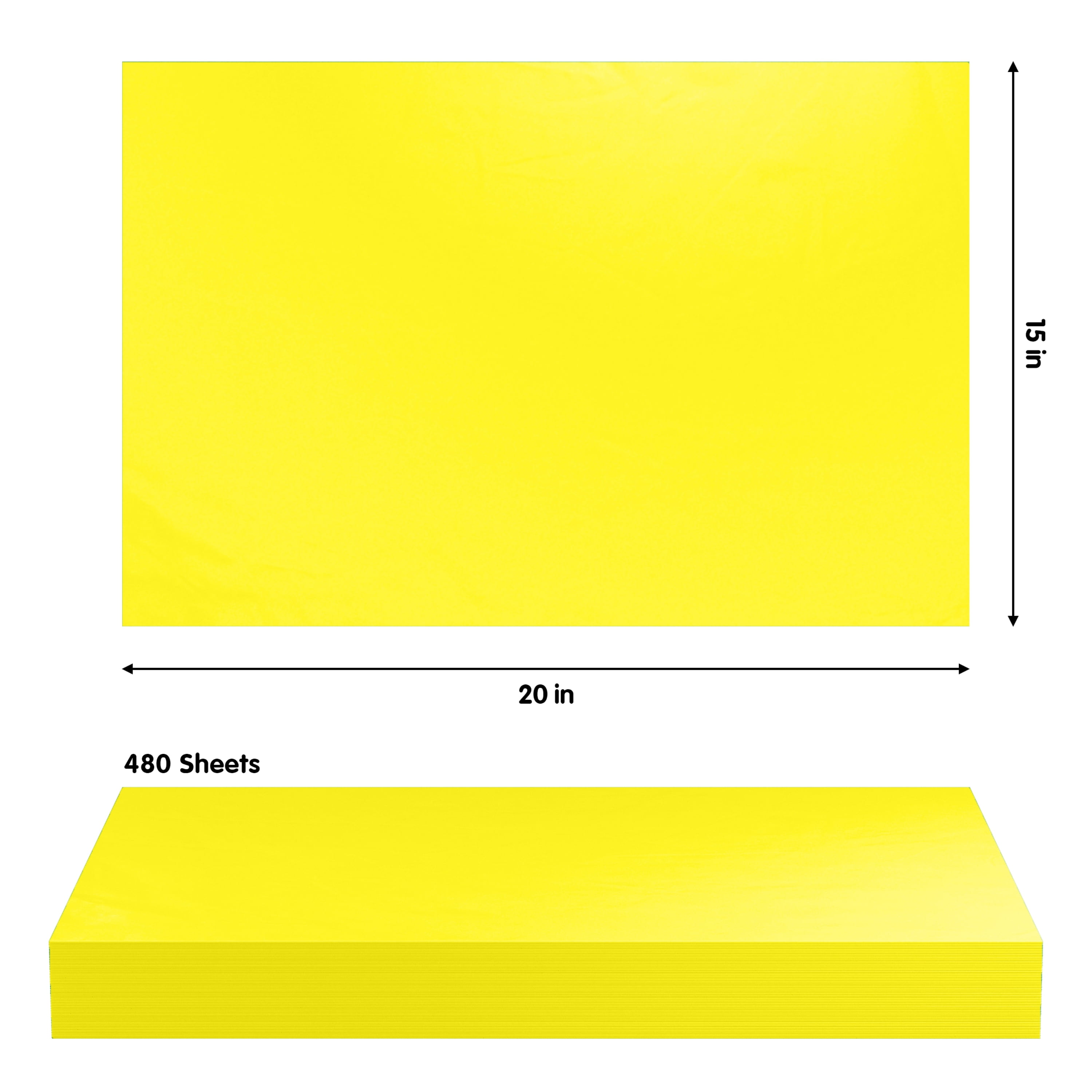 Tissue Paper Sheets - 15 x 20, Yellow S-13177Y - Uline
