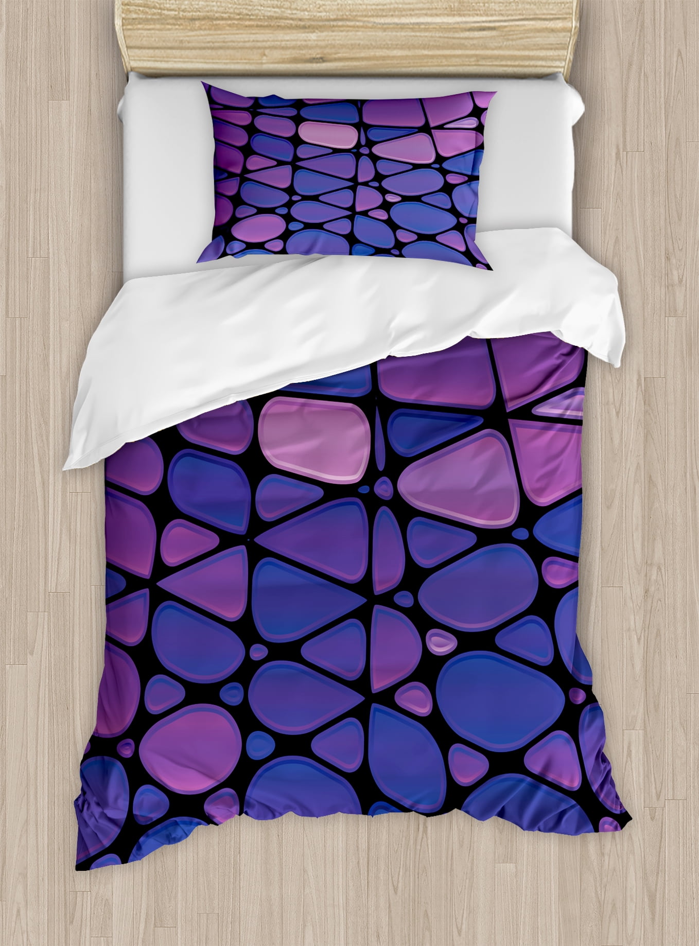 Abstract Duvet Cover Set, Contemporary Stained Glass Design with