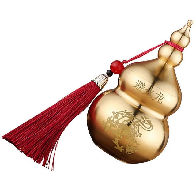 Luck Gourd Statue Brass Hu Lu Decoration for Office Decor Golden Brass Craft with Cnc Machining 1Pack
